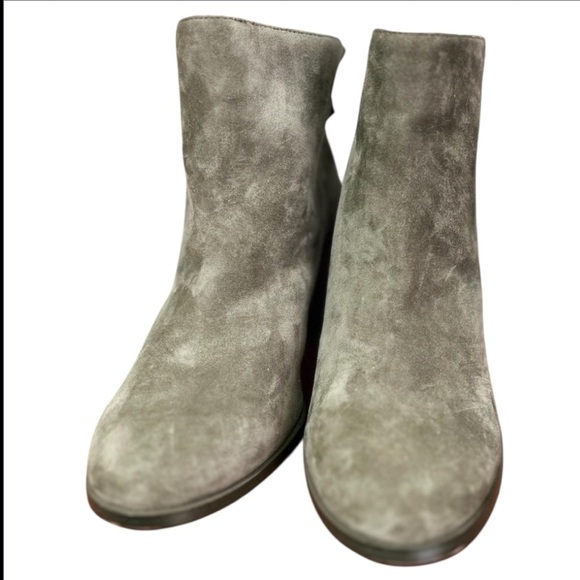 Splendid Suede Block Heel Ankle Boots Olive Green Sz 7.5 - Picture 7 of 12